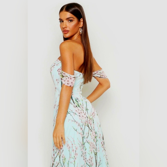 Floral off the shoulder maxi dress - Picture 4 of 4